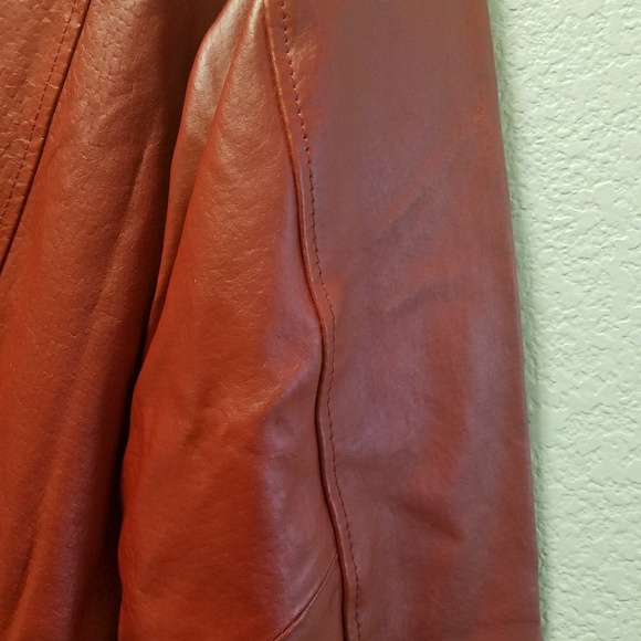 New rust red leather shrug sz14 - Picture 2 of 4